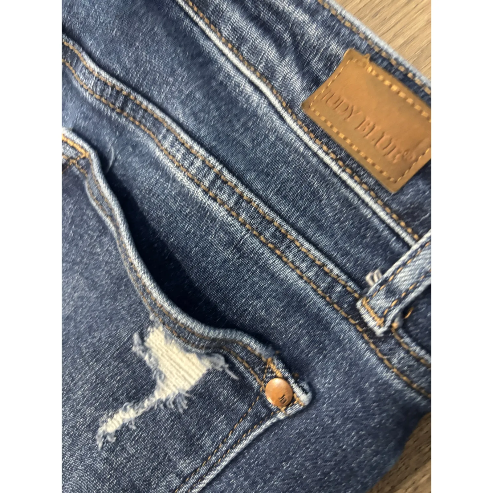 Judy Blue High Waist Destroyed Cuff Boyfriend Jeans 7/28 - Image 7