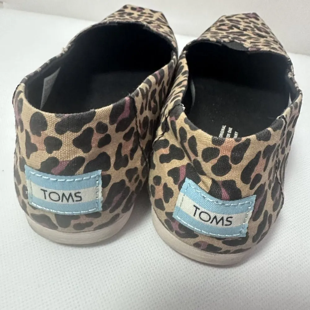 TOMS Womens Alpargata Flats Leopard Cheetah Print Cloud Bound Slip On Shoes 7W Brown Size 7 - Image 2
