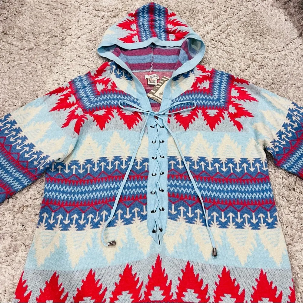 Tasha Polizzi Oversized ‘Laredo’ Hooded Tie-Front Sweater SZ Small - Image 2