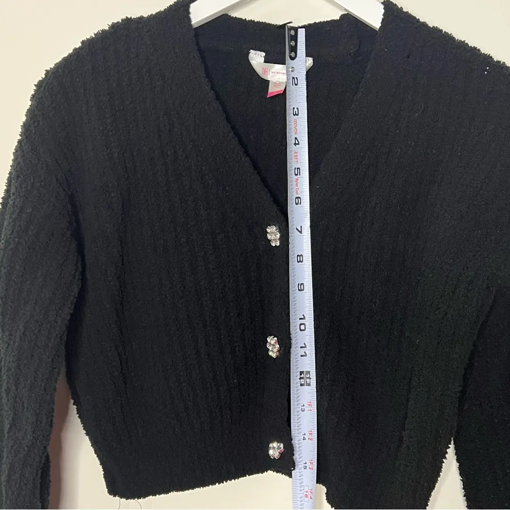 No Boundaries Black V-Neck Cardigan Sweater - Image 10