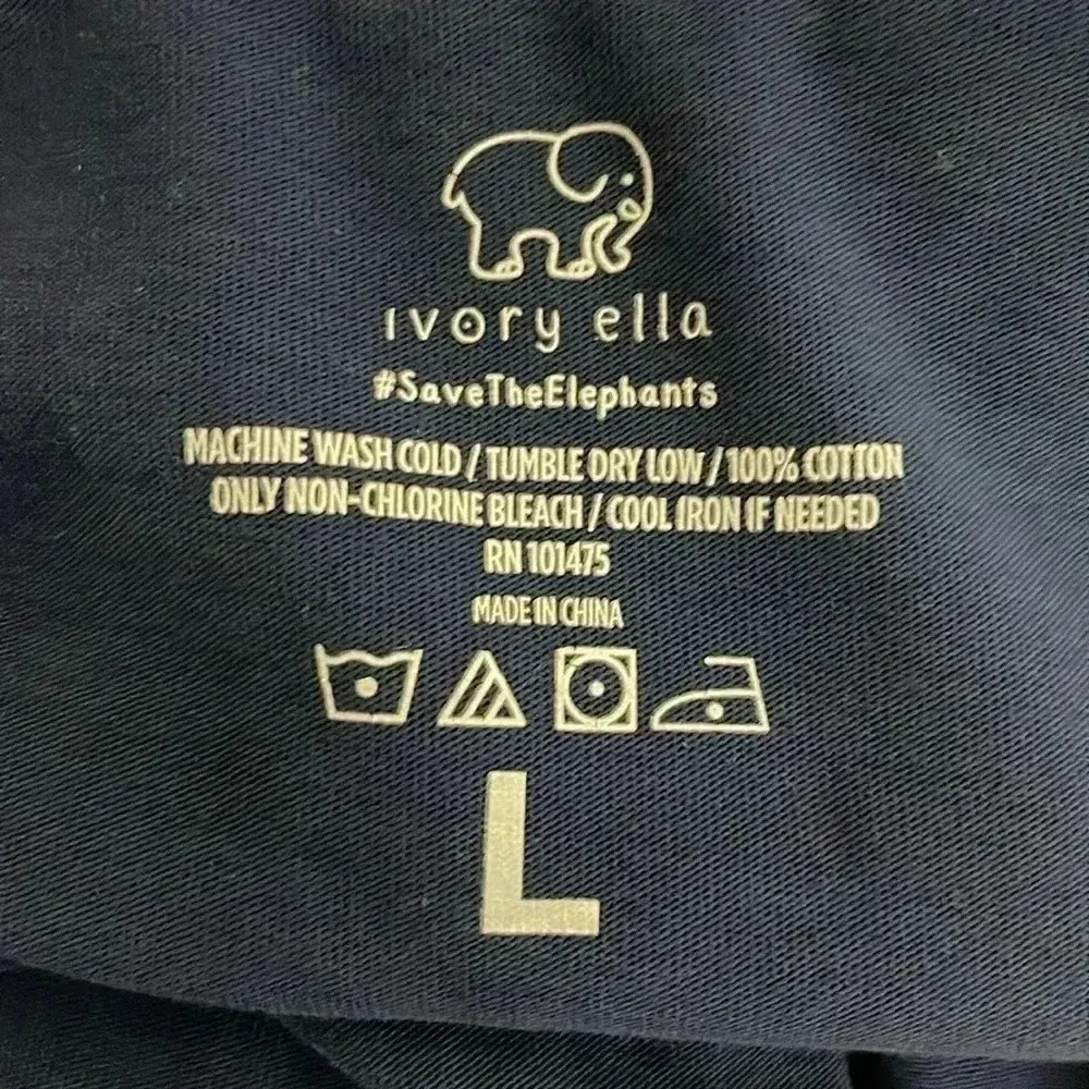 Ivory Ella Women’s Rugby Long Sleeve Polo Navy Large Long Sleeve Collared - Image 4