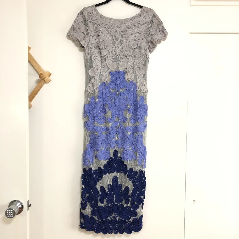 JS Collections Soutache Two Tone Embroidered Dress - Image 3