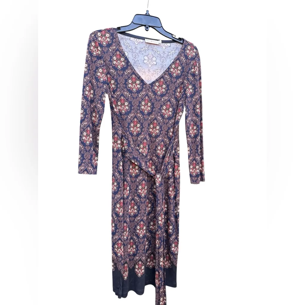 Tory Burch Silk Jersey Long Sleeve Paisley Sheath Dress Medium EUC - Image 5