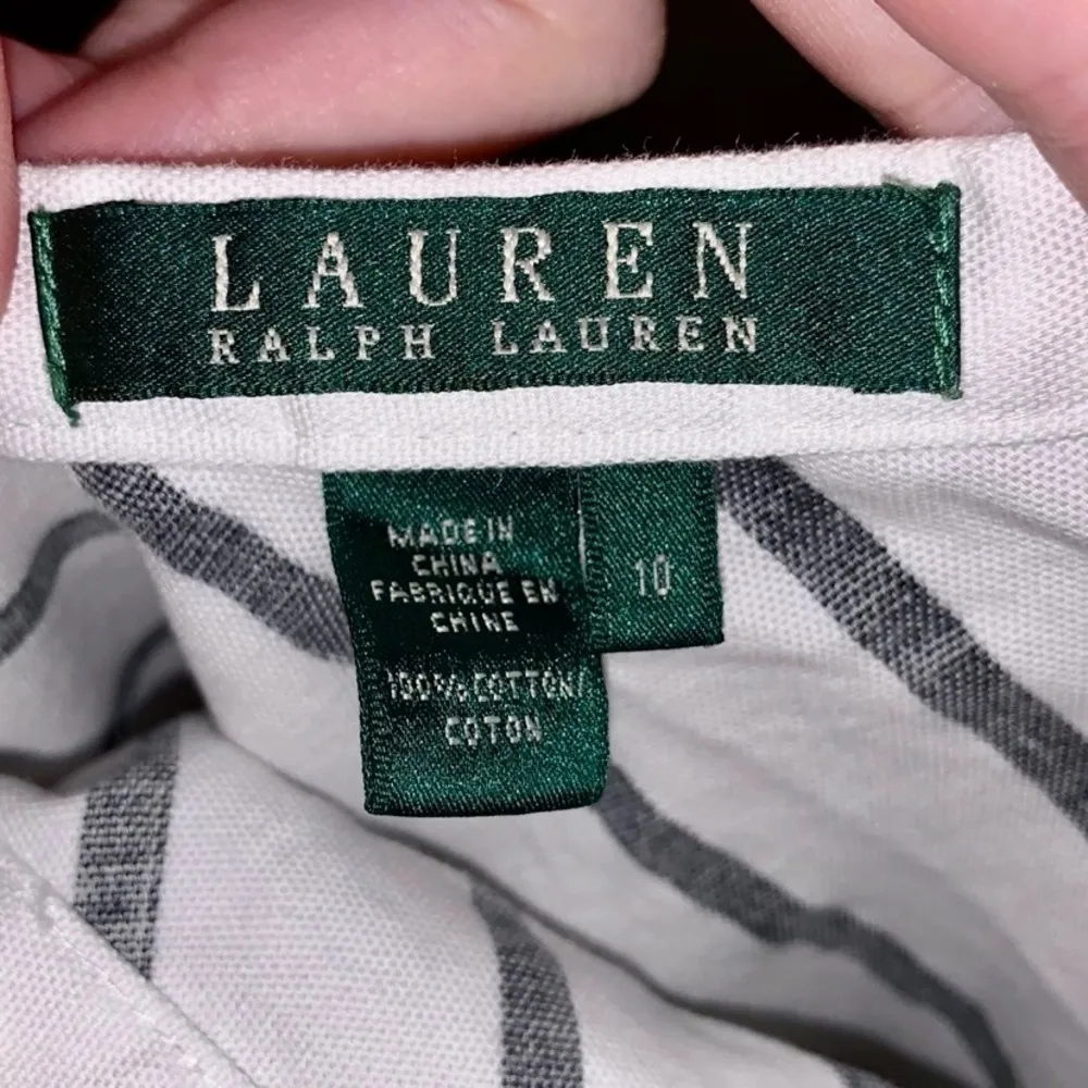 Lauren Ralph Lauren white black striped A Line circle midi skirt Size 10 - Image 4