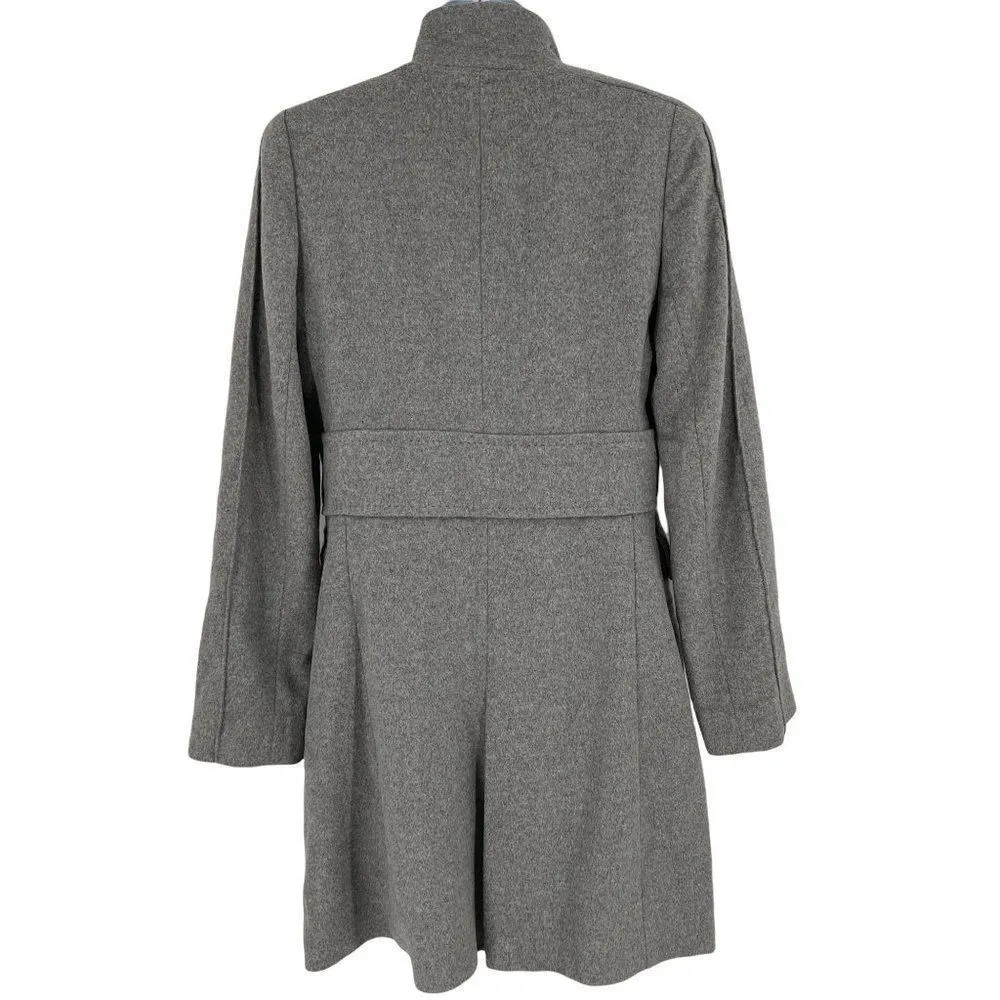 Zara Double Breasted Wool Blend High Collar Pea Coat Small - Image 73