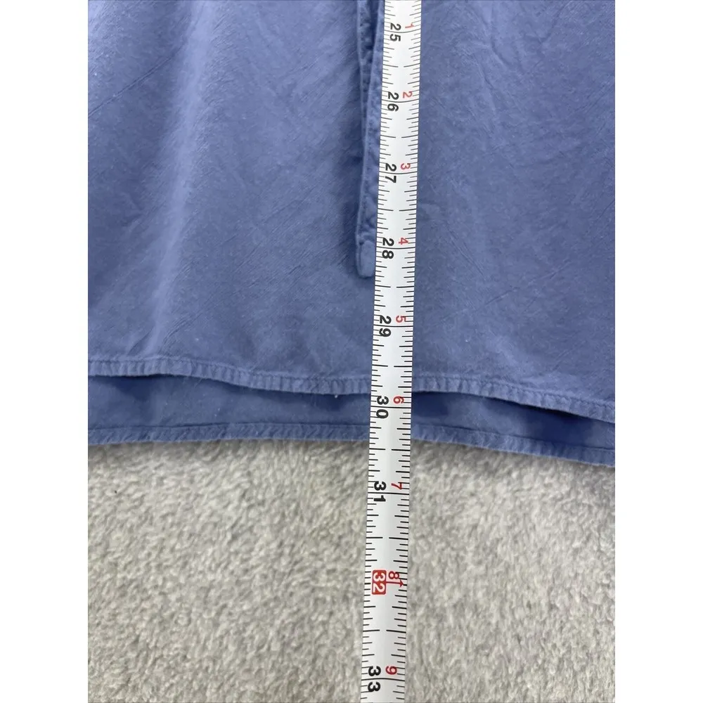 ANGL Solid Blue TShirt Dress Short Sleeve Dropped Waist Drawstring Sleeve Tab - Image 5