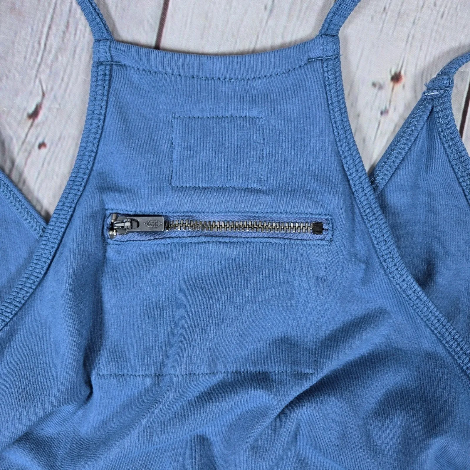 Free People Movement Hot Shot Jumpsuit Romper in Skyline Size L Wide Leg Pockets - Image 4