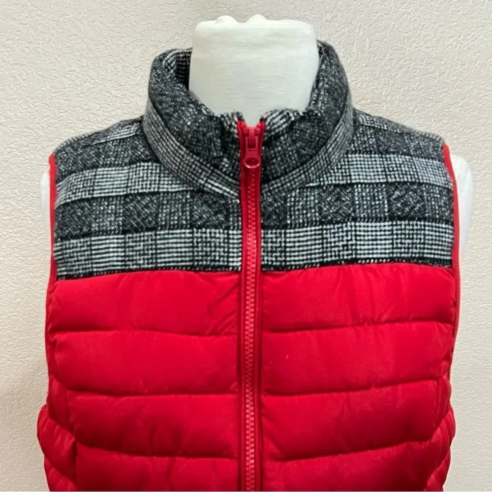 Ruff Hewn Plaid Red Puffer Vest Small - Image 5