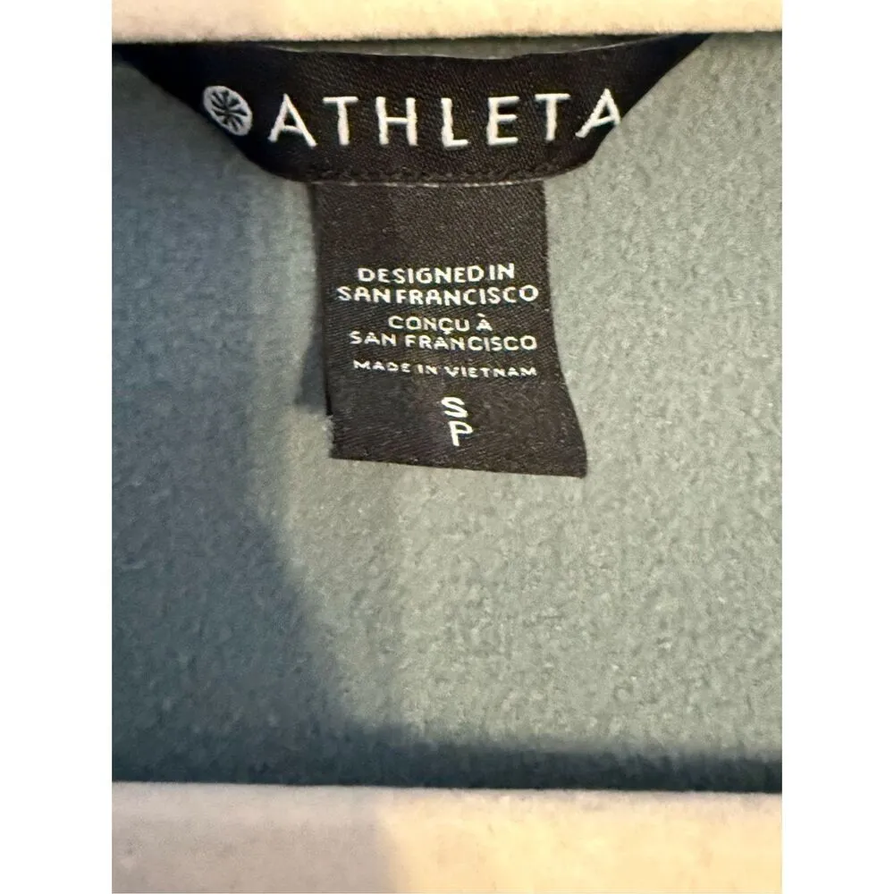 Athleta Women’s  Moto Jacket Sweatshirt Minimalist Grey Green Full Zip Sz S - Image 5