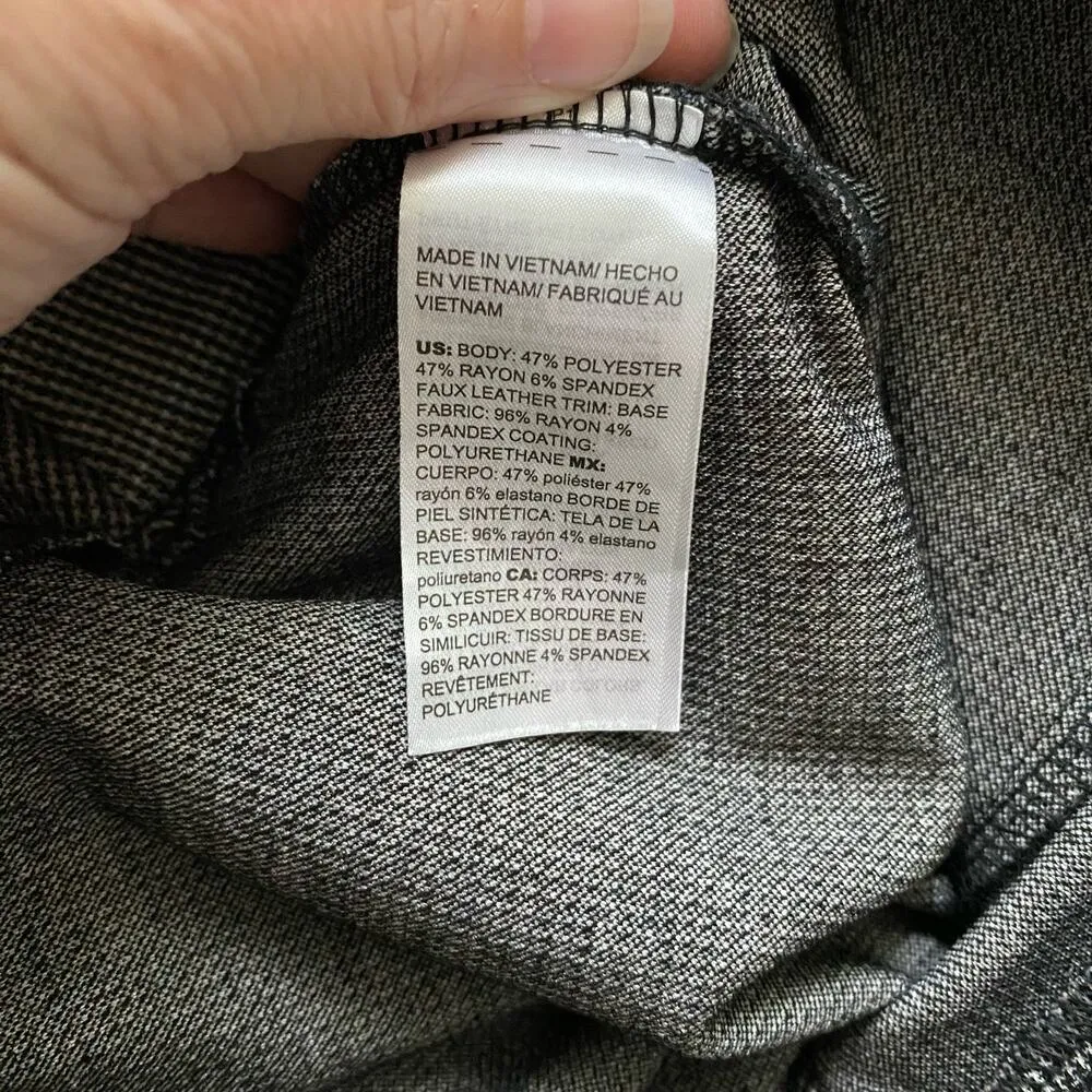 Chicos Size 1 US M 8 Mini Houndstooth Leggings Pull On Pants Piping - Image 4