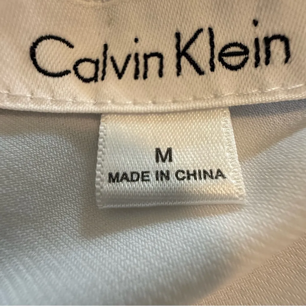 Calvin Klein Women's White Sleeveless Side Ruching Top Medium - Image 6