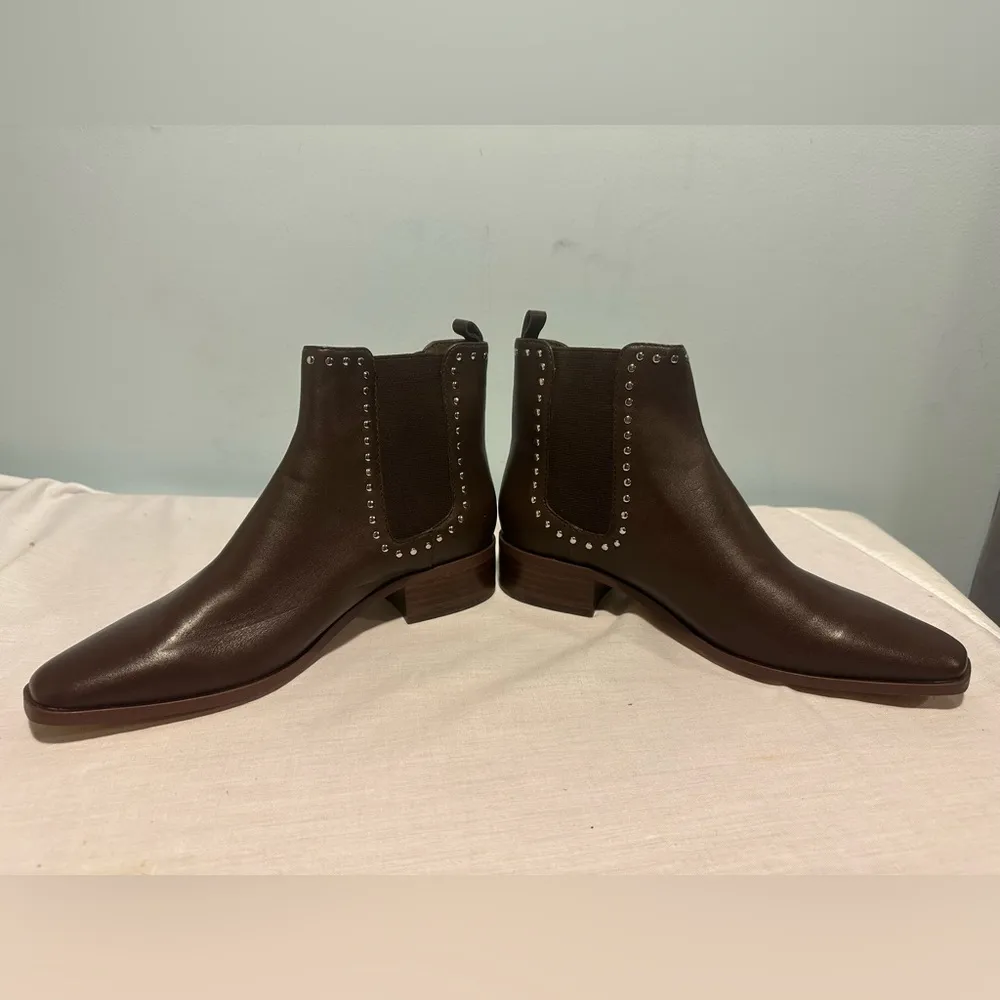 Zac Posen Nappa Brown Bootie Ankle Boot Pull On Sample Size 6 - Image 3