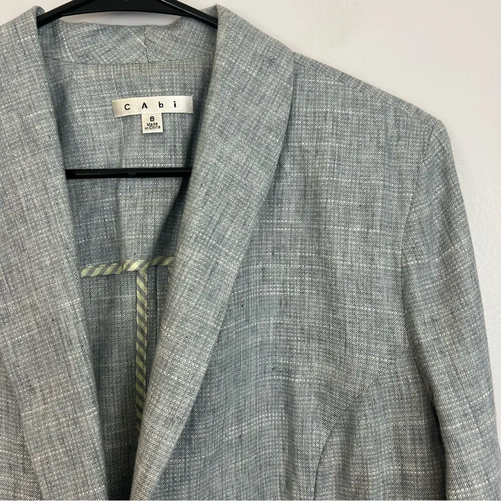 CAbi Beachwalk Chambray Linen Blend Blazer Size 8 - Image 5