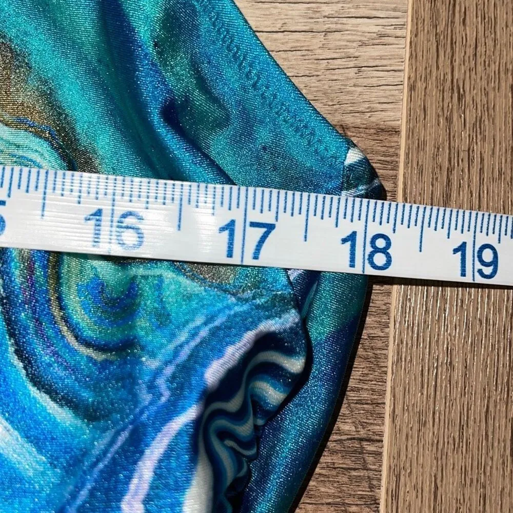 Gottex Womens Tourmaline Surplice Sleeveless One Piece Swimsuit Blue Size 18‎ - Image 14