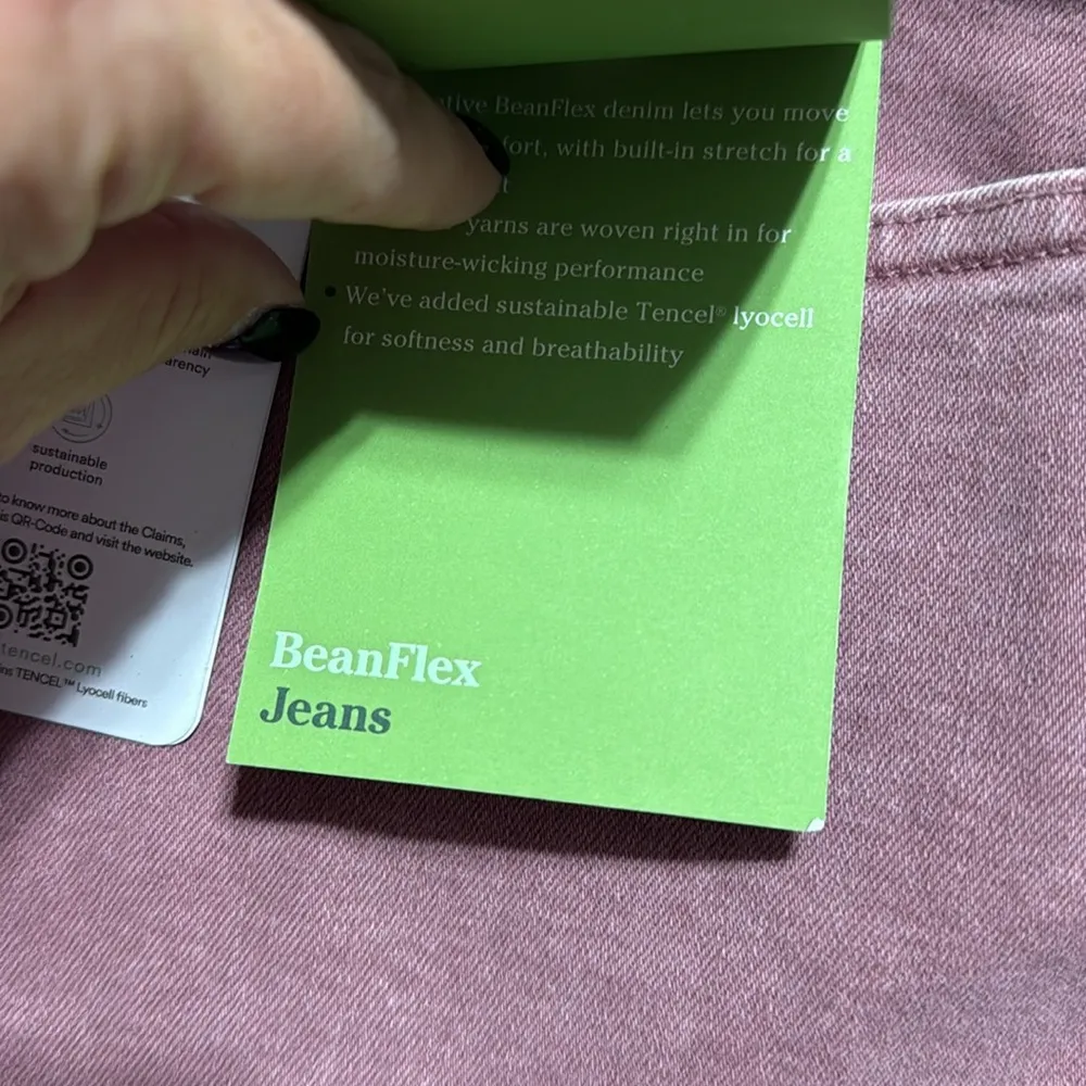 L.L. BEAN women’s 6 med/tall BeanFlex slim leg high rise jeans rose shadow new Pink - Image 8