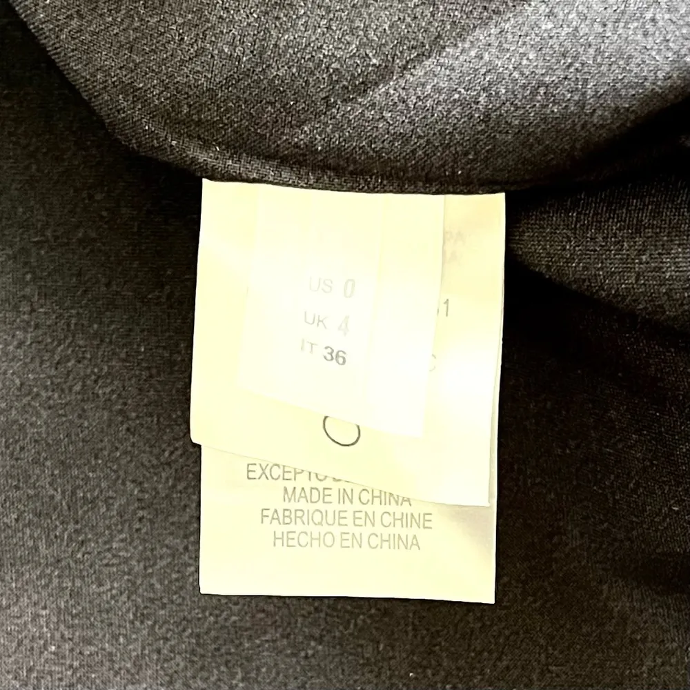 Elie Tahari Calista Black Linen Blend Faux Leather Trim Blazer Size 0 - Image 9