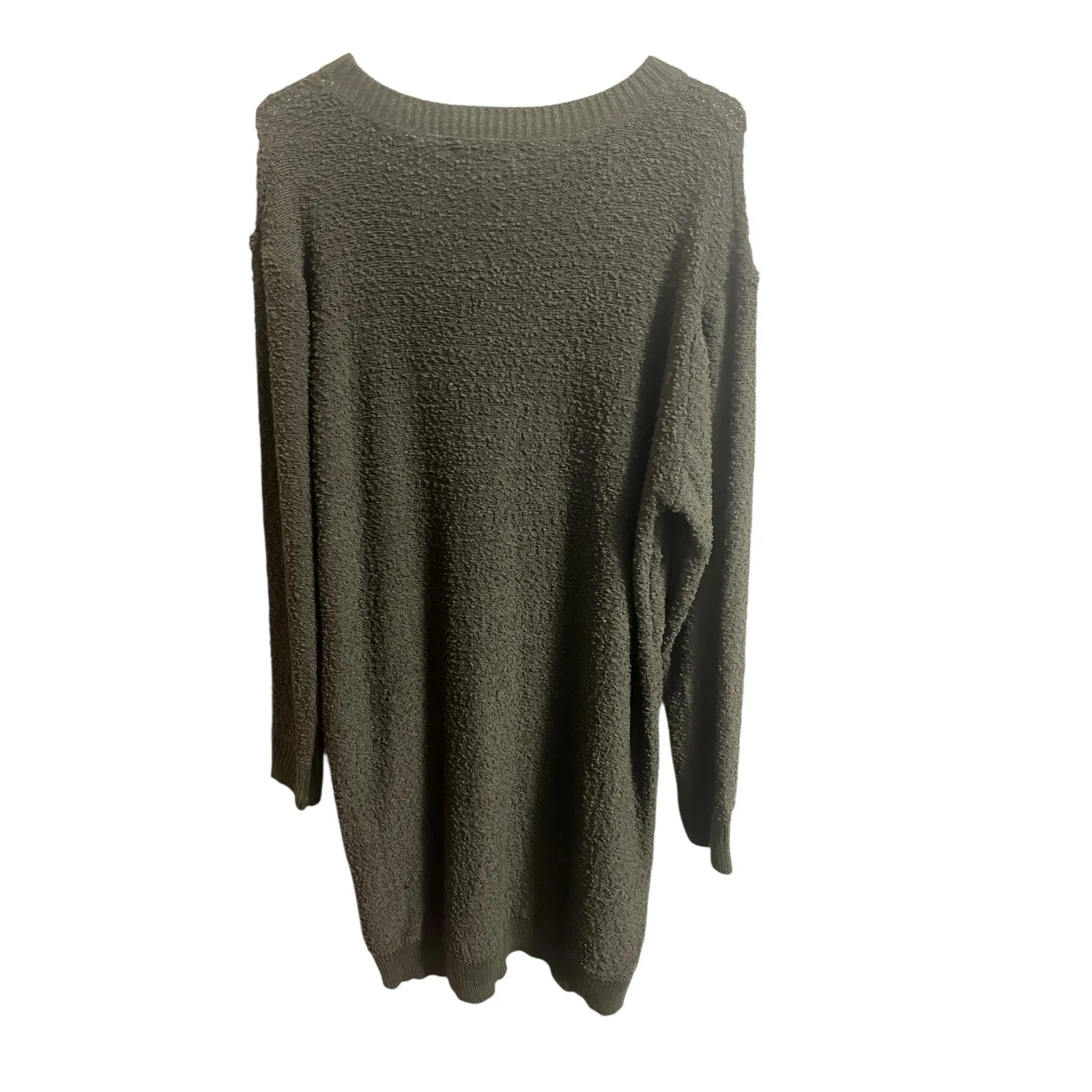 Umgee Sweater Dress Large Green Knit Long Sleeve Pullover Fall Winter Casual - Image 3