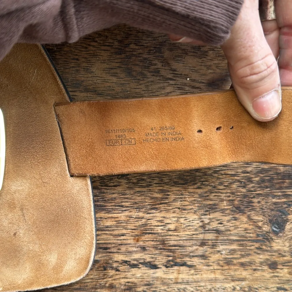 Zara leather sandals brown Strappy buckle size 41 - Image 5