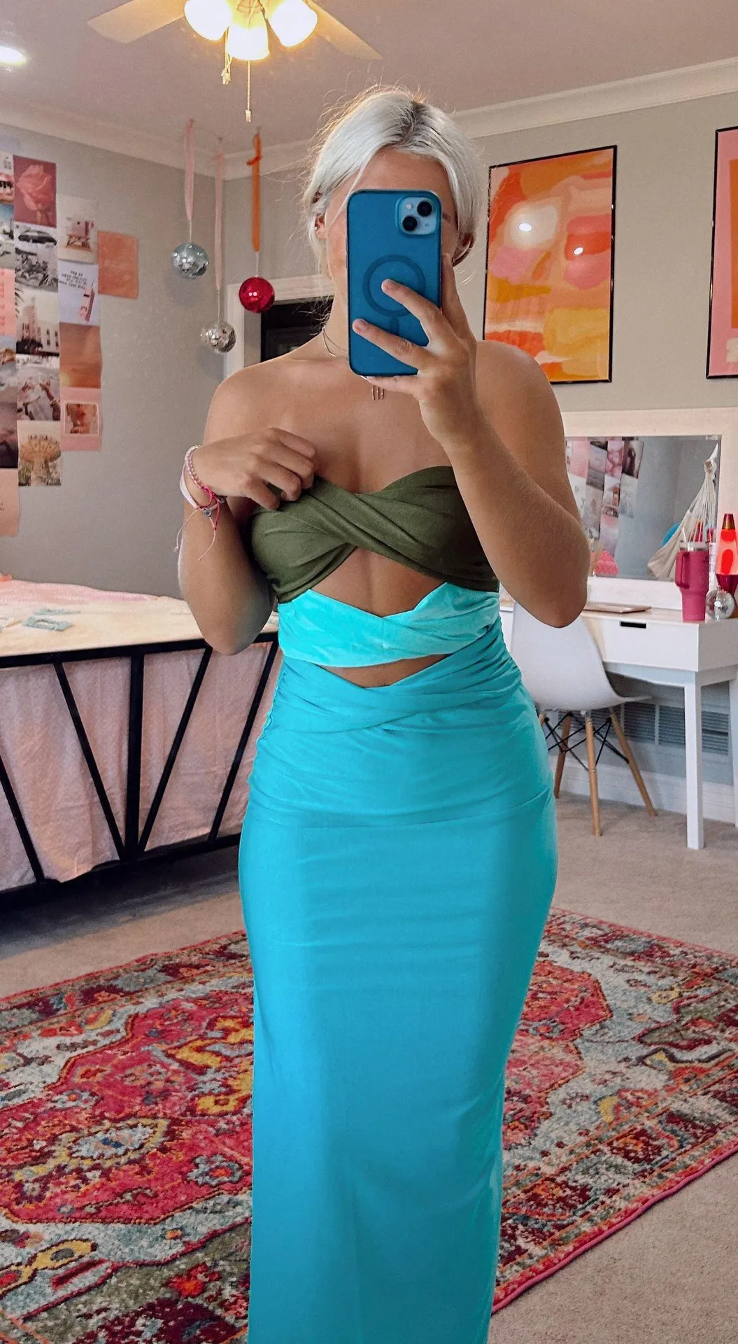 Boutique Blue Cut Out Dress - Image 3