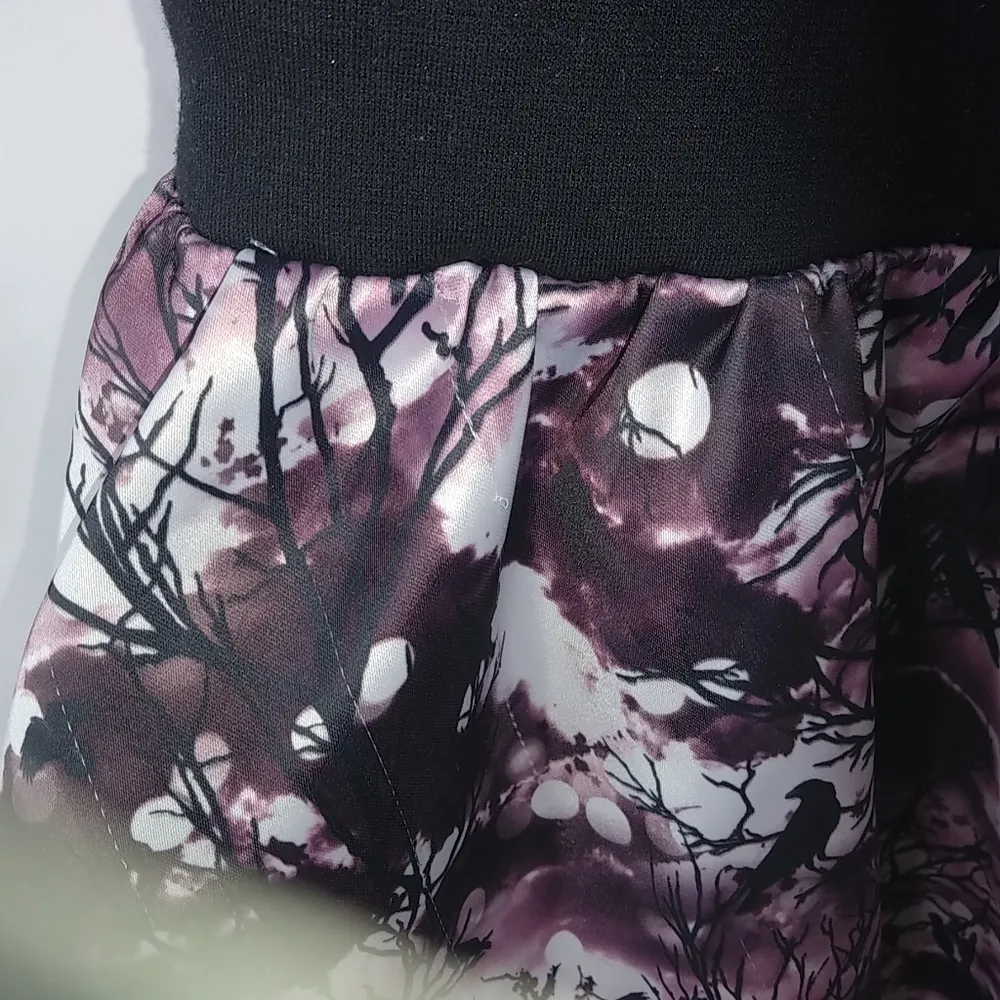 Hot Topic M Halloween Sleeveless Skater Party Dress in Purple Black - Image 5