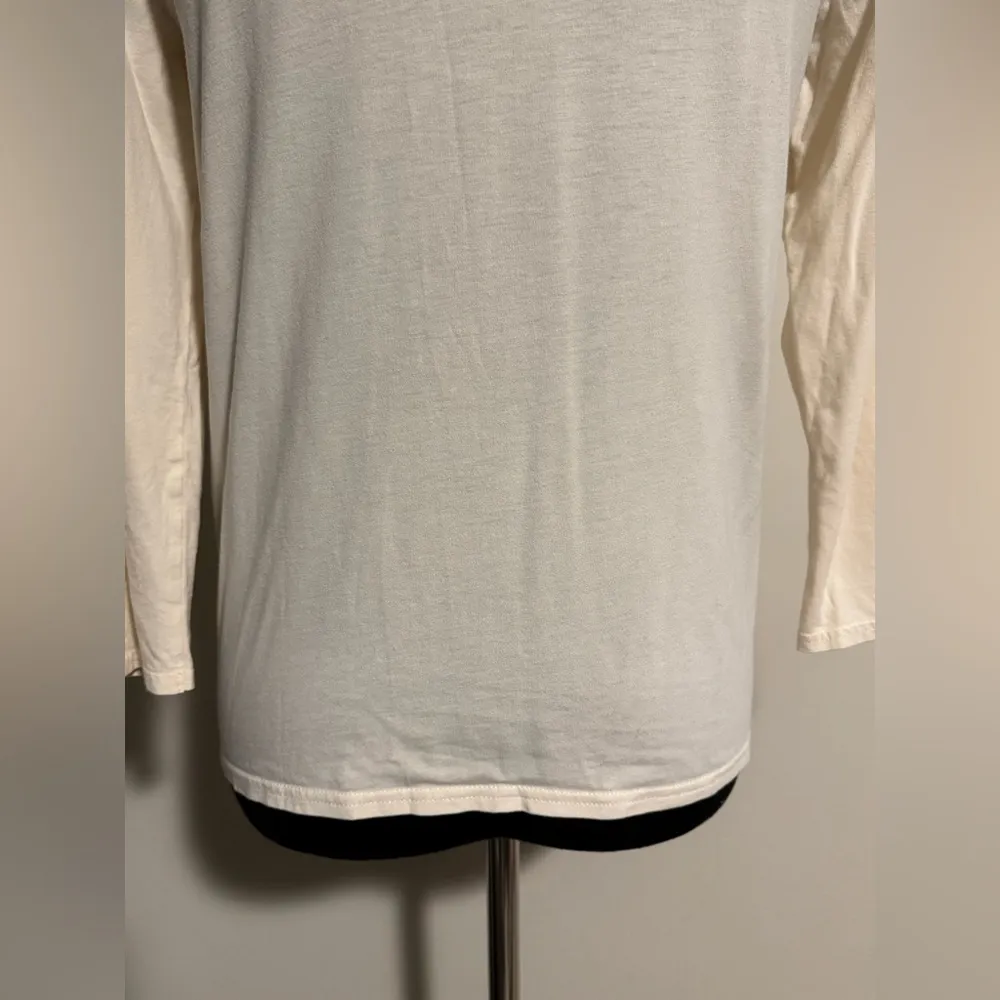 Preloved DKNY Cream Argyle Patterned Top size medium - Image 6