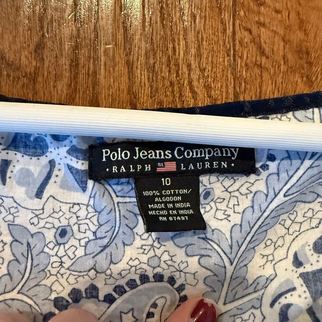 Polo Jeans Co paisley Y2K empire waist dress size 10 - Image 9