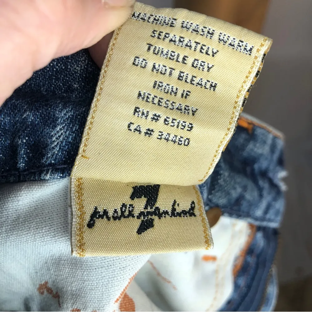 7 For All Mankind Slit Front Kaia Denim Midi Blue Jean Skirt 26 or size 2 - Image 9