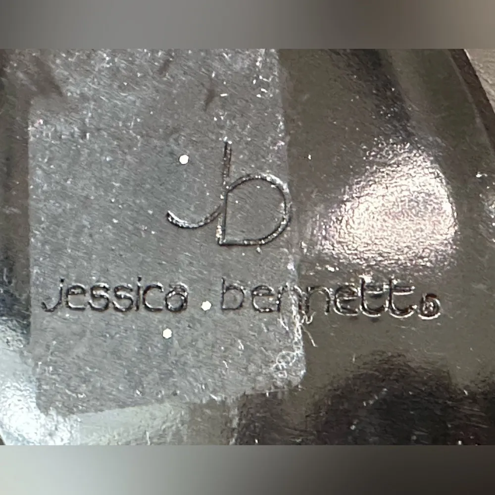 Vintage Jessica Bennett Silver Sparkly Heels Size 9 Square Toe Glam Y2K Party - Image 8