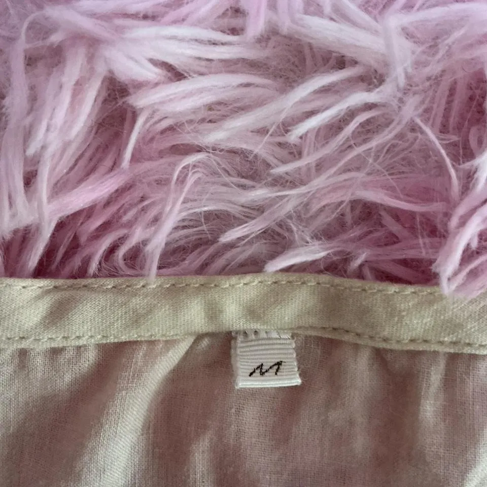 Embroidered Bohemian Top Short Sleeve Blouse Cream‎ Green Size M - Image 3