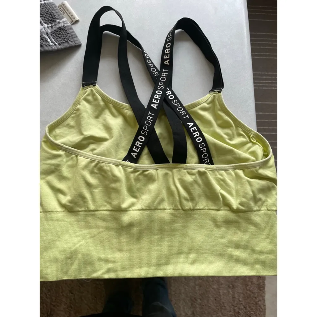 Women's AeroSport Lime Green & Black Sports Bra M Size M - Image 3