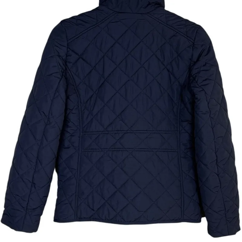 J.Crew Long Sleeve Snap Buttons Zip Up Quilt Field Jacket Patch Pockets XS Black - Image 5