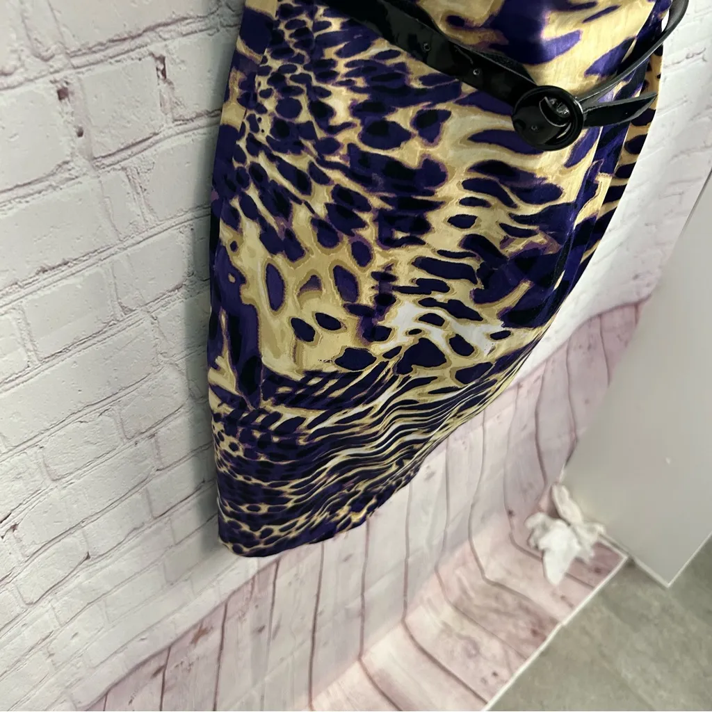 Vintage y2k Animal Print one shoulder belted dress Sequin Hearts size 5 juniors - Image 7