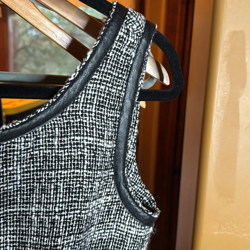 Anthropologie Tulle Elegant Black and White Tweed Dress Size Medium - Image 8