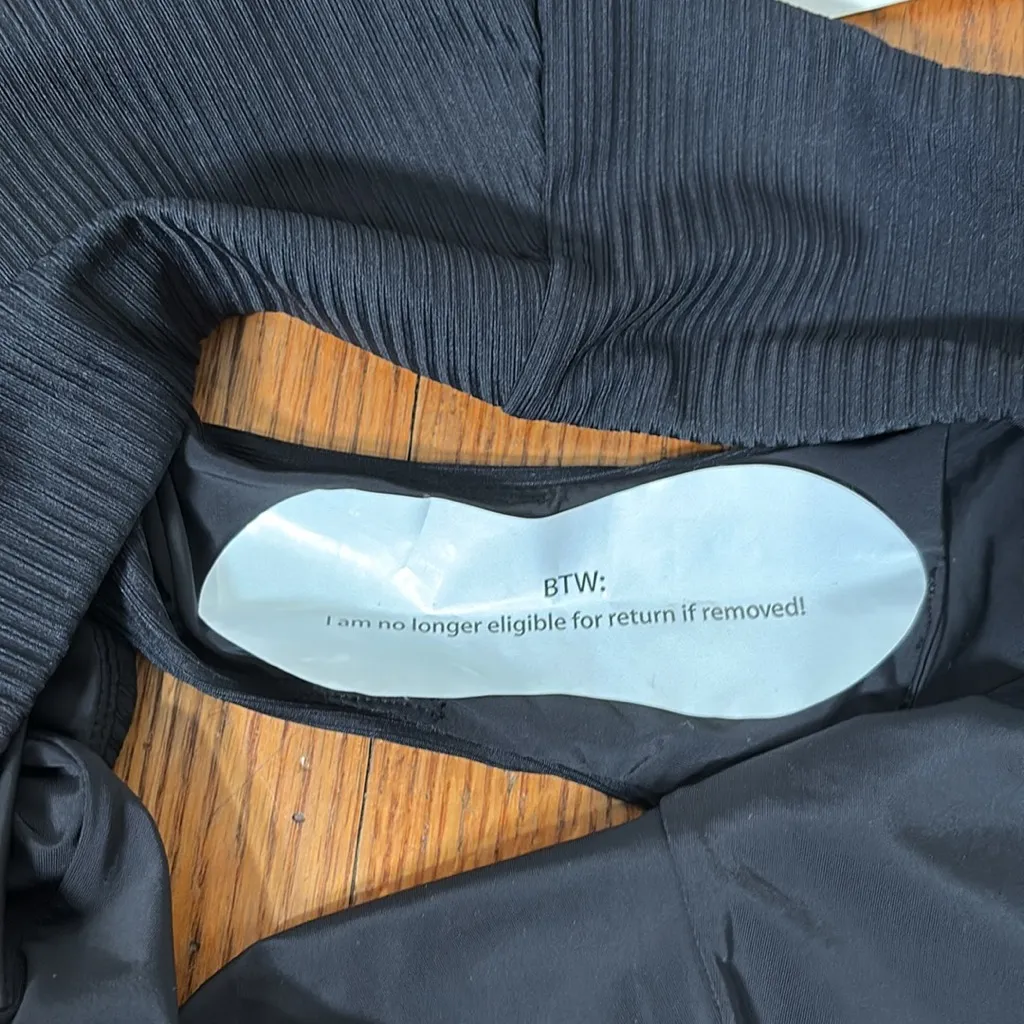 Andie Bikini Set Valencia Top High Waisted Cheeky Bottom Ribbed Black Size M NWT - Image 4