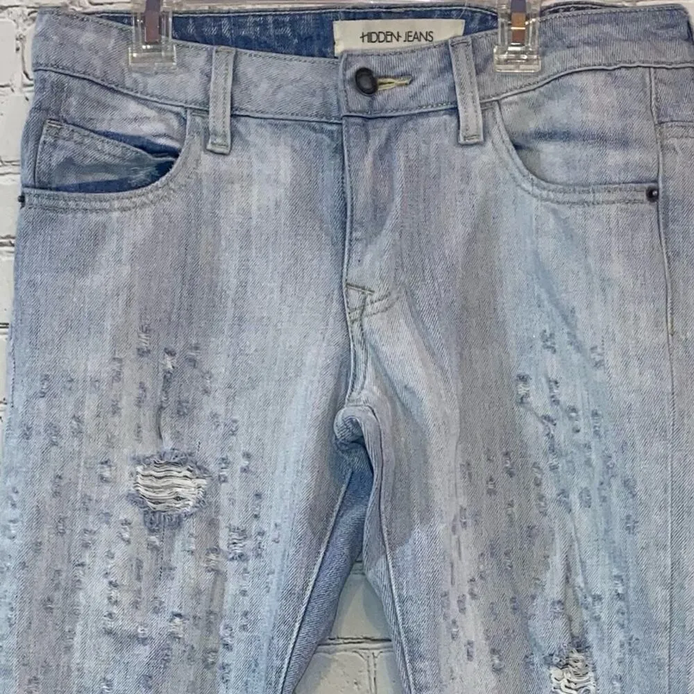 Hidden Jeans Distressed Raw Hem Denim Jeans - Image 2