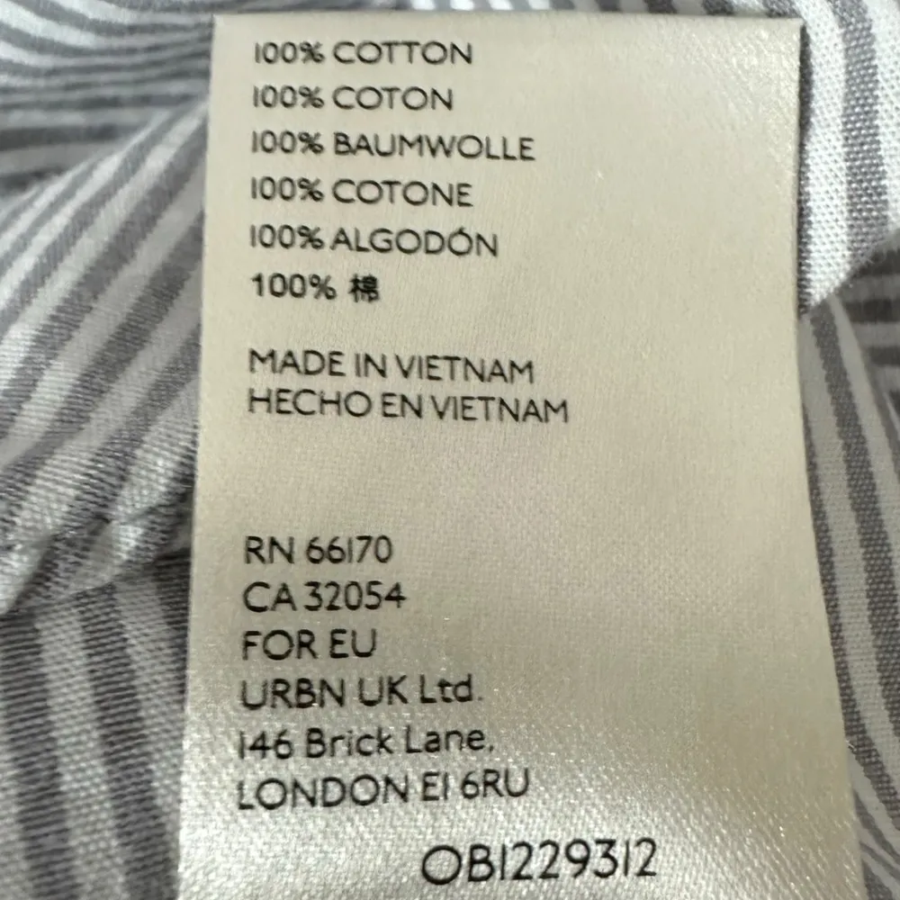 Free People All For You Striped Shirt Dress Grey White Combo Preppy Coastal Mini - Image 15