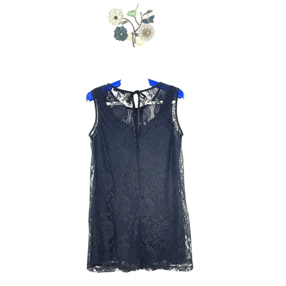 CAbi Women’s Size Small Sleeveless Round Neck Black Lace Date Night Blouse - Image 5