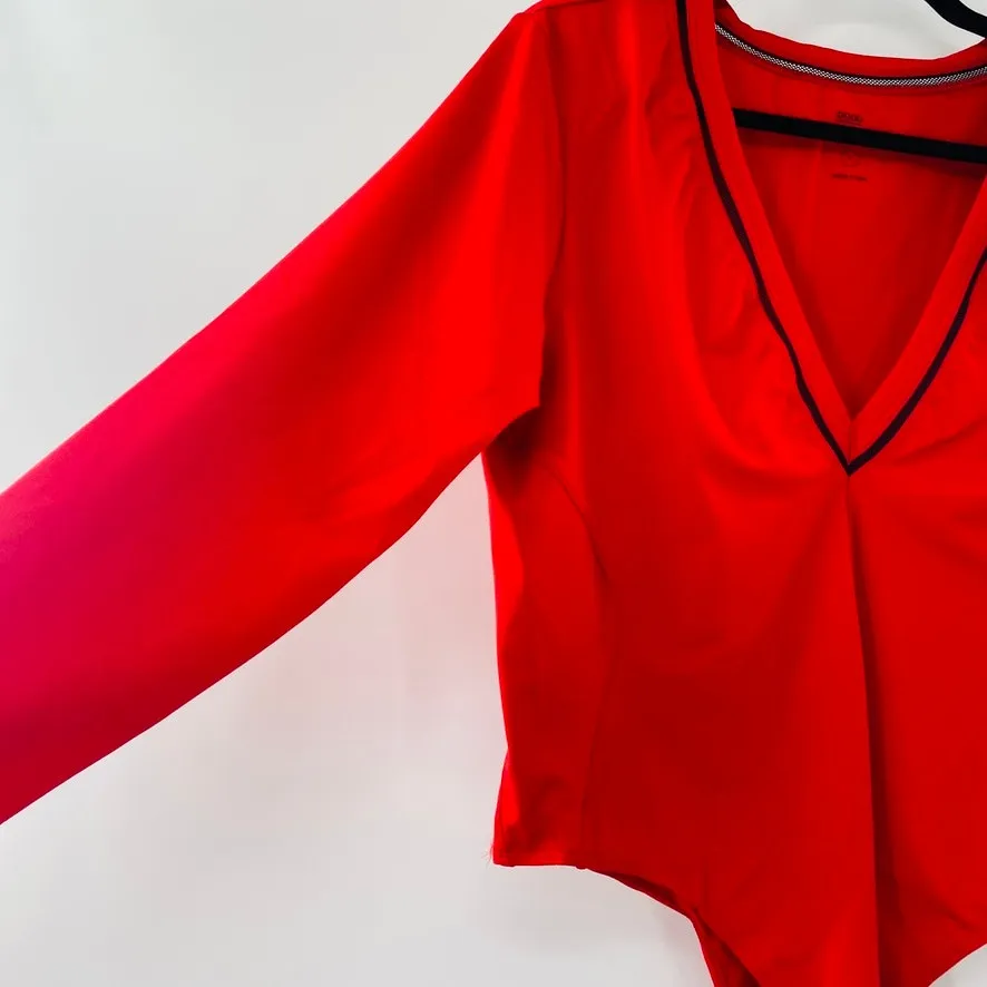 NEW Good American Low Down Bodysuit Red Black Net Accent Sz 5 US XXL Minimalist - Image 9