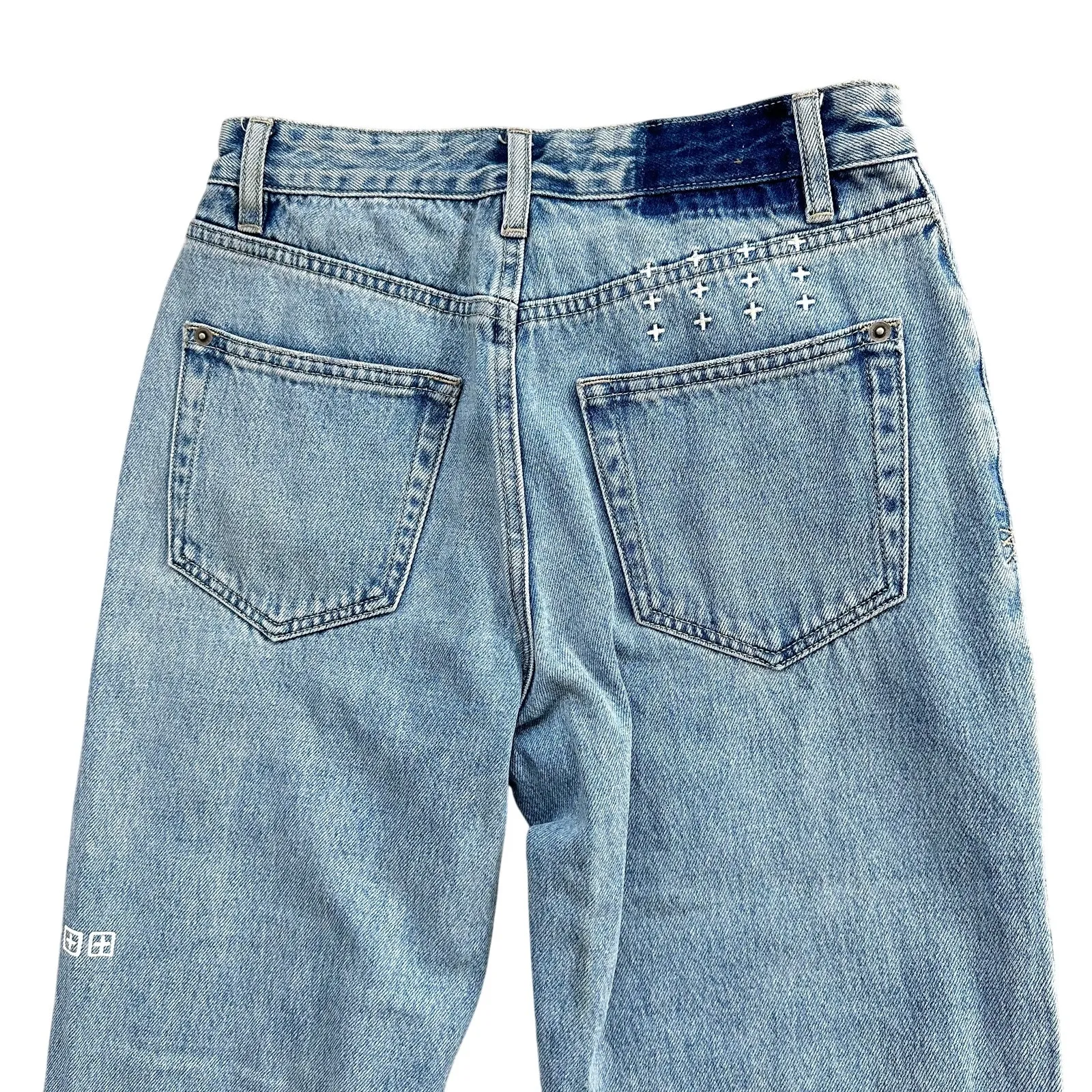 Ksubi 098 Denim Straight Leg Distressed High Rise Jeans Size 27 Cotton - Image 7