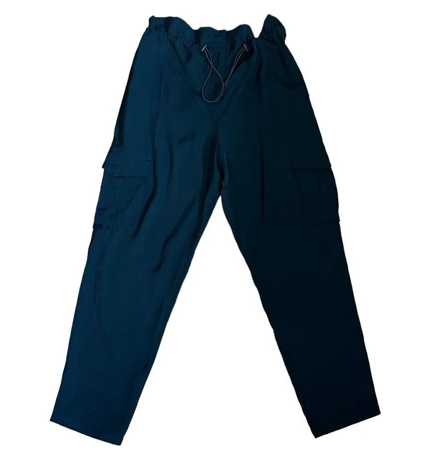 h:ours Black Baggy Paperbag Cargo Pants XS Streetwear Revolve Ankle $178 NEW - Image 8