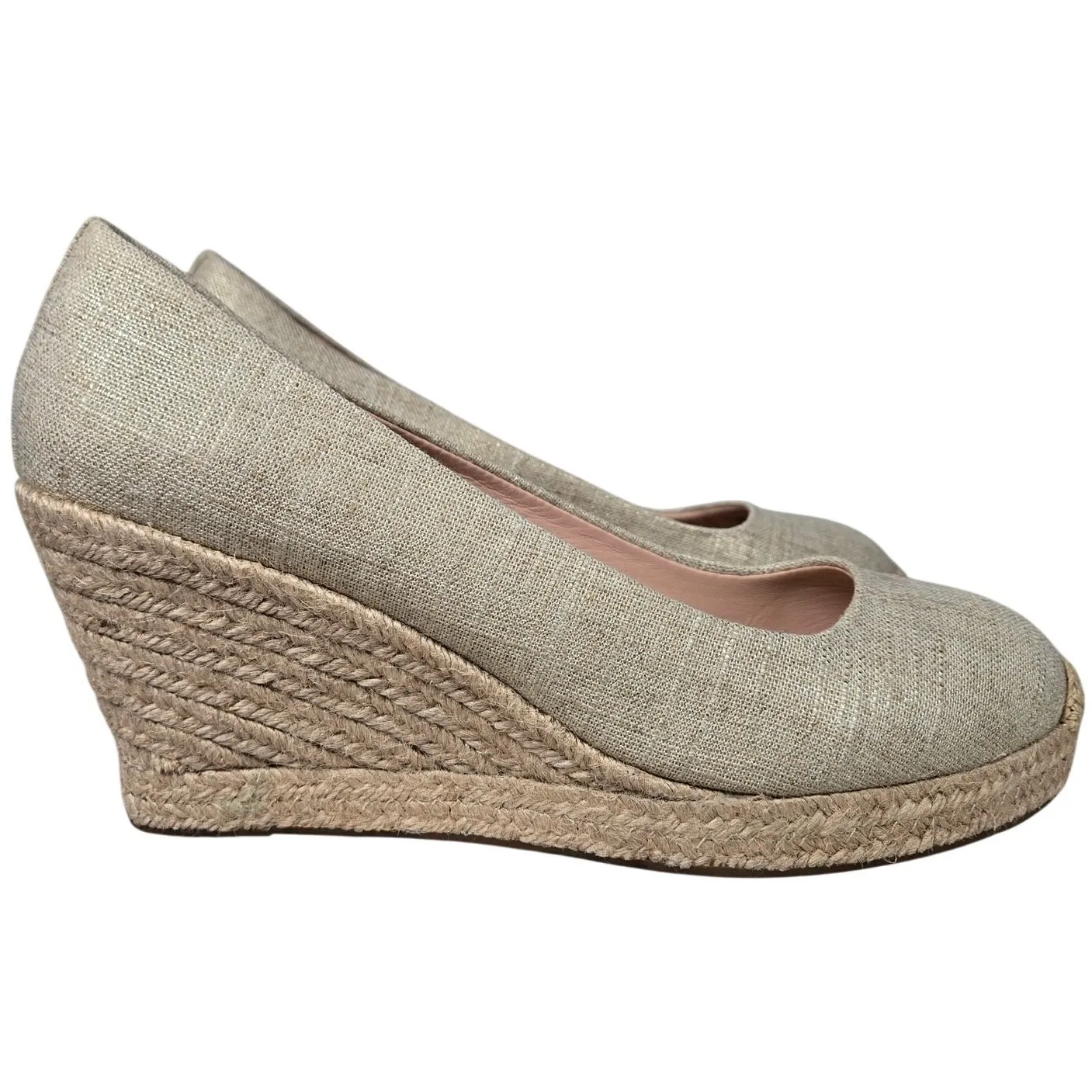J.‎ Crew Espadrille Wedge Heels Natural Linen Blend Womens Size 10 - Image 6