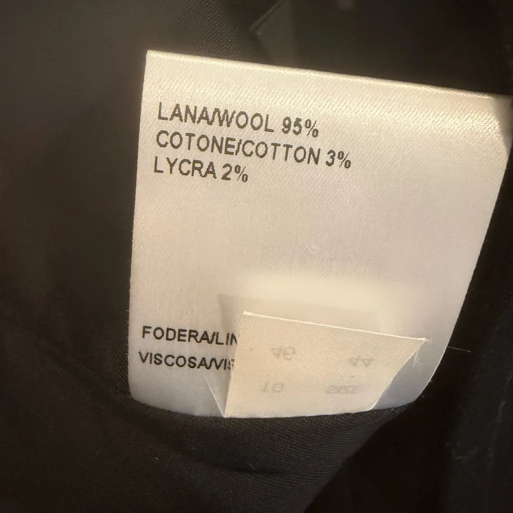 VICTORVICTORIA Pinstripe Double Breasted Wool Blazer size 44 NWT Unisex Italy Black - Image 7