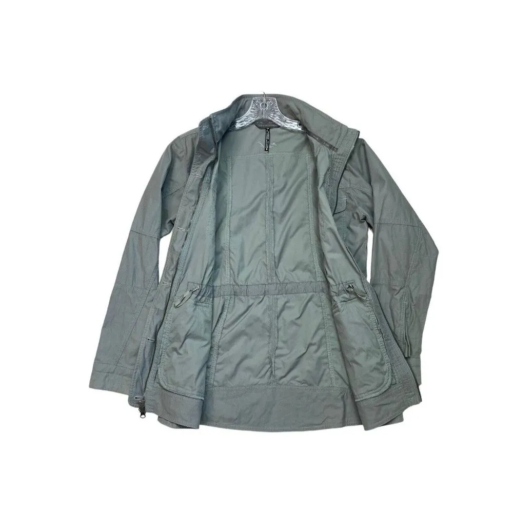 *Kuhl Rekon Jacket Womens Size Small Light Gray Safari Utility Zip Hood Outdoor - Image 4
