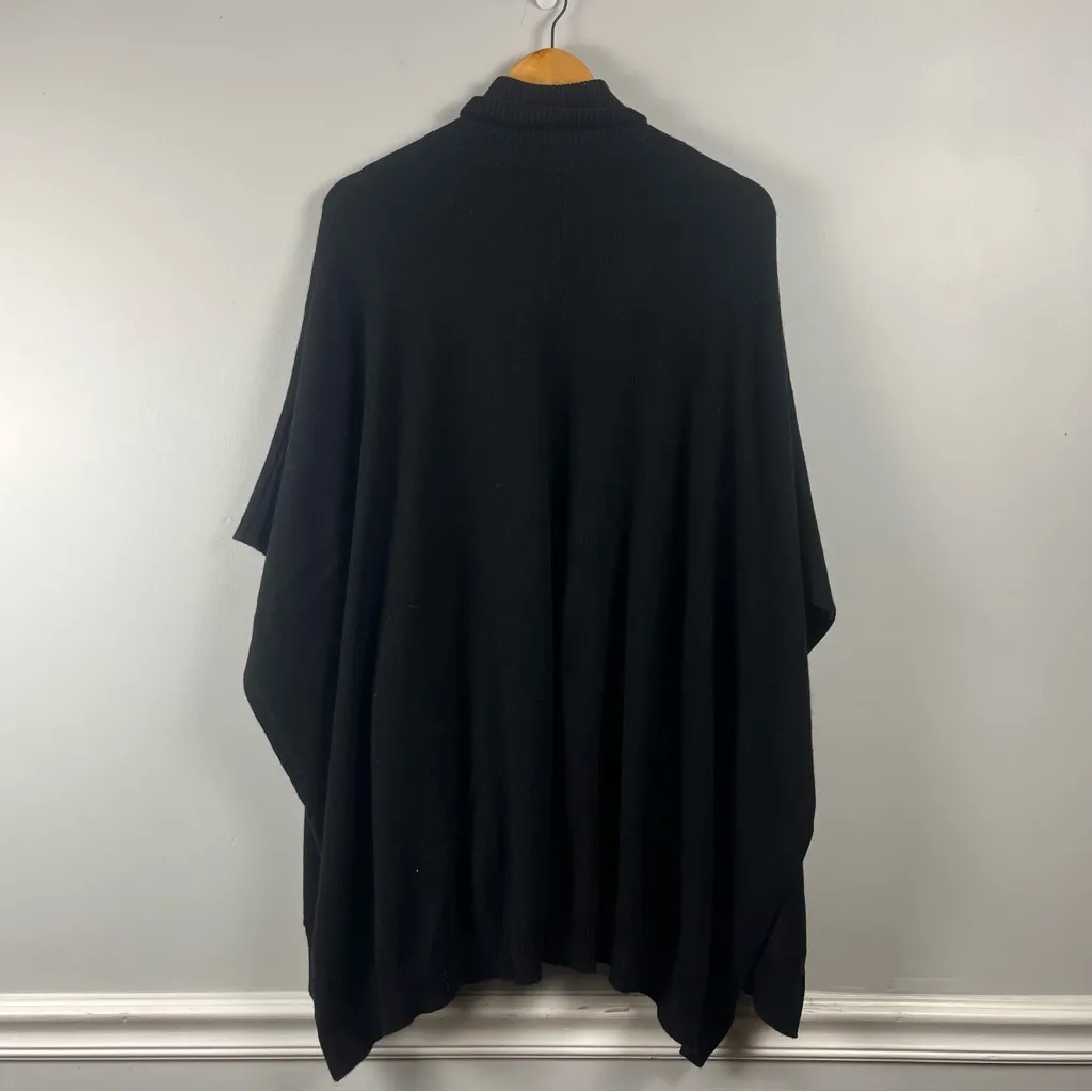 J.McLaughlin cashmere wool with faux fur pockets poncho one size turtleneck - Image 5