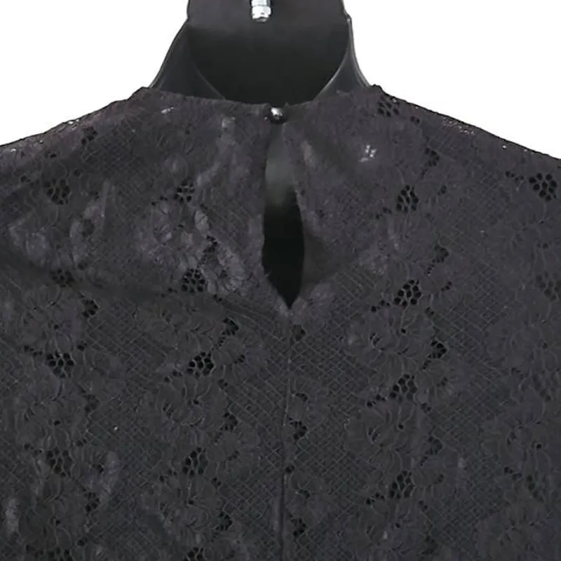 Lulus Women's Black Lace Bell Sleeve Blouse – Size Medium, Excellent Condition - Image 6