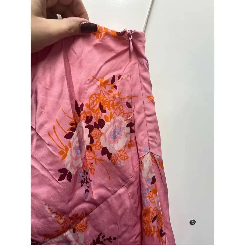 Les Reveries Floral Print One shoulder dress Pink Size 0 - Image 7