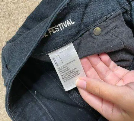 American Eagle Hi-Rise Festival Black Distressed Jean Shorts - Image 3