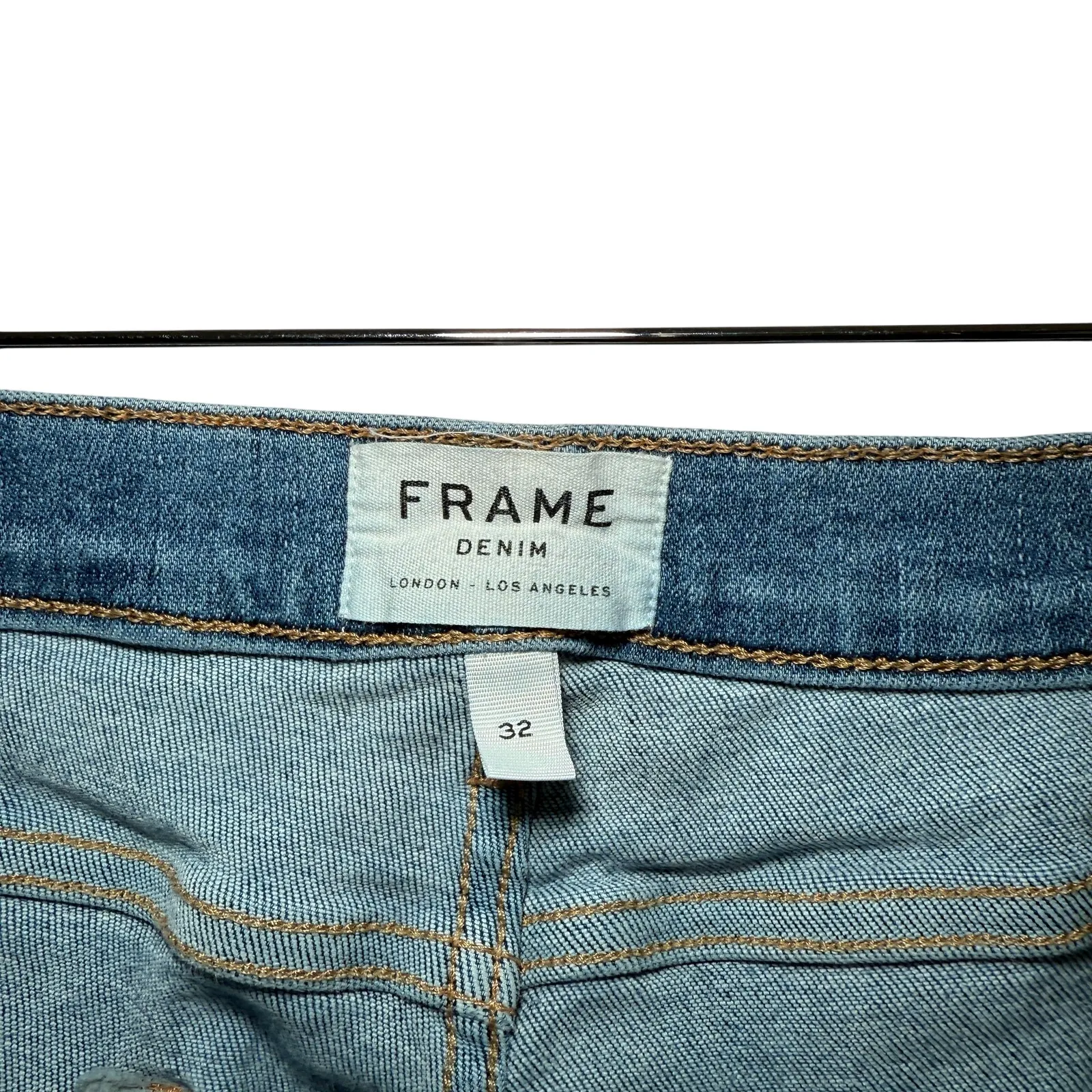 FRAME Le High Skinny Crop Jeans Size 32 Light Blue French Girl Chic Elevated - Image 3
