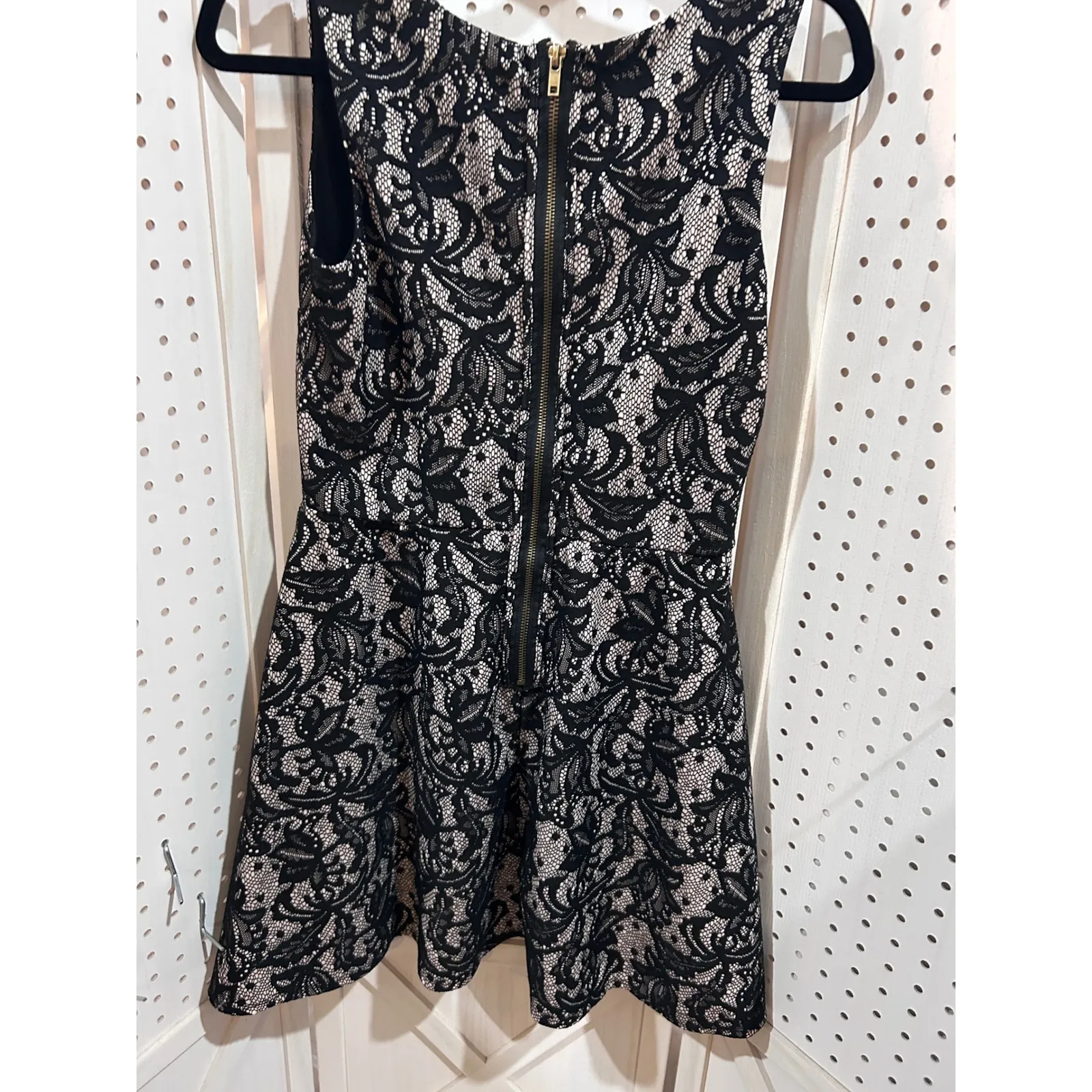 HeartSoul Black Lace Fit Flare Dress Sleeveless Round Neck Zipper Back Size M Size M - Image 8