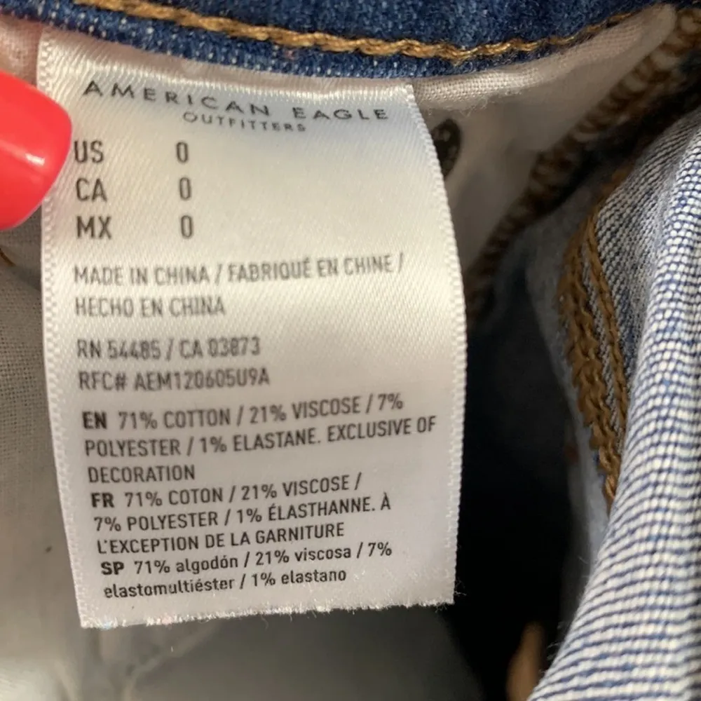 American Eagle Next Level Stretch Hi-Rise Shortie Distressed Jean Shorts - Image 4